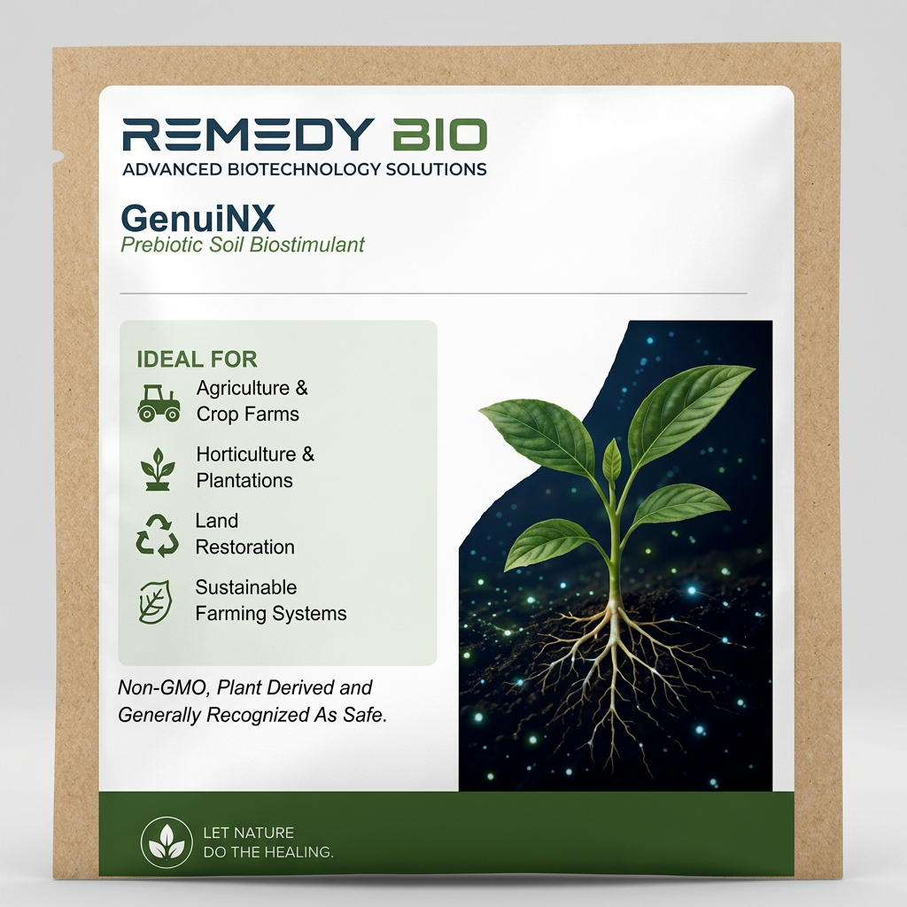 GenuiNX prebiotic soil biostimulant packet front